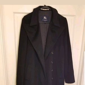 Burberry Cashmere London Black Long Coat Size 12